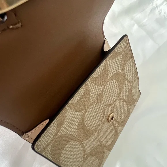 Coach Rowan Satchel BagIn Blocked Signature Canvas And Matching Wallet